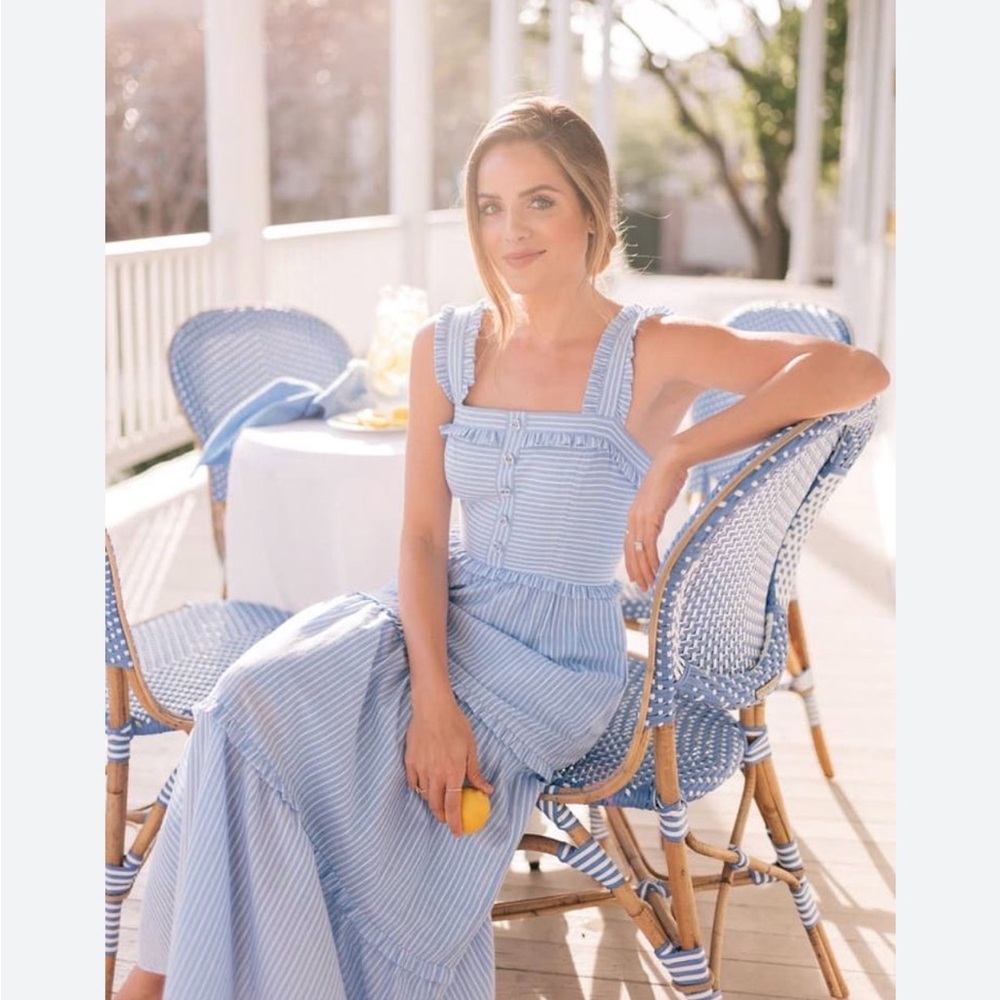 Gal Meets Glam Courtney Rio Stripe Lawn Dress